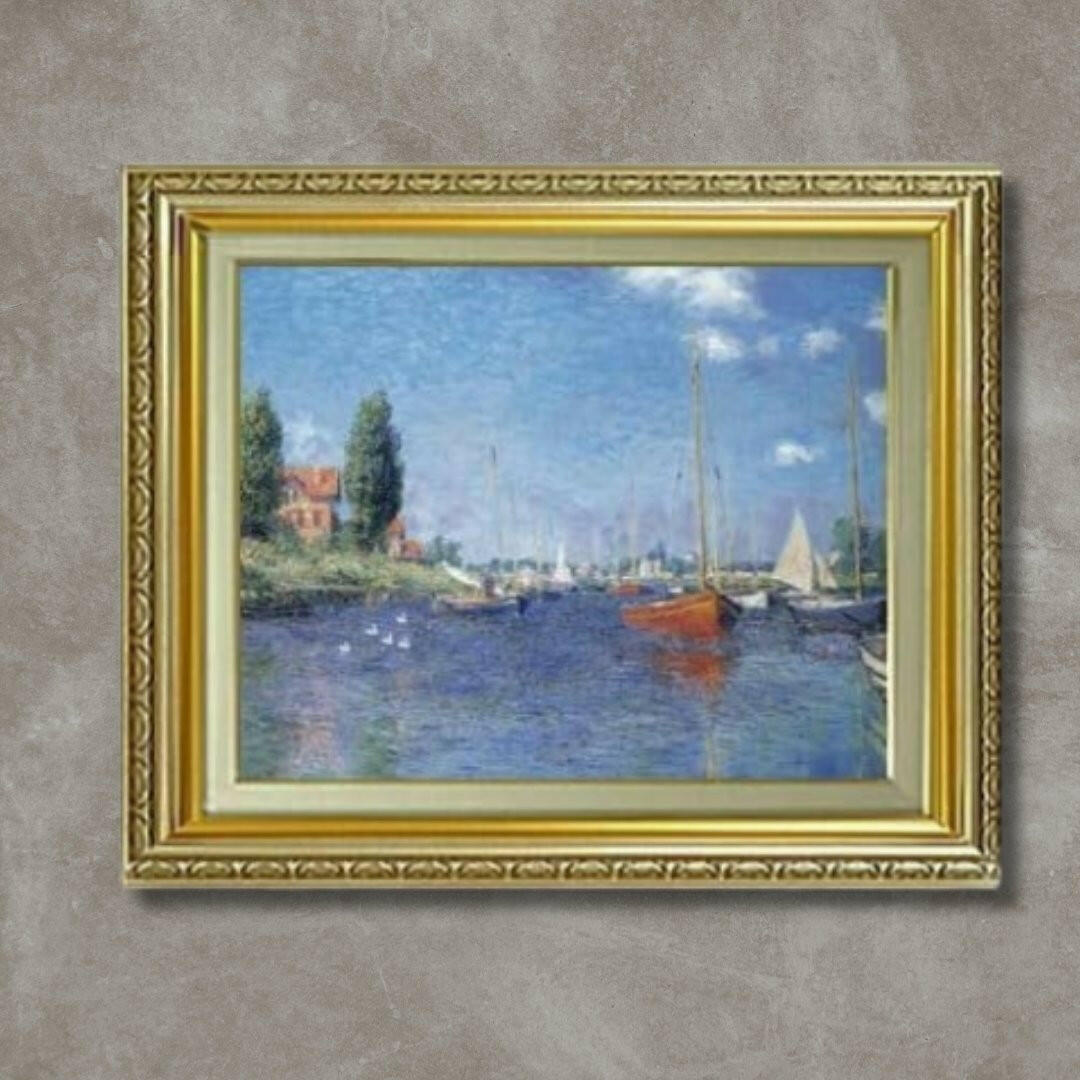 Claude Monet | Red Boats At Argenteuil F6 Wall Art - Hand-painted oil painting -  | High-Quality Oil Painting.