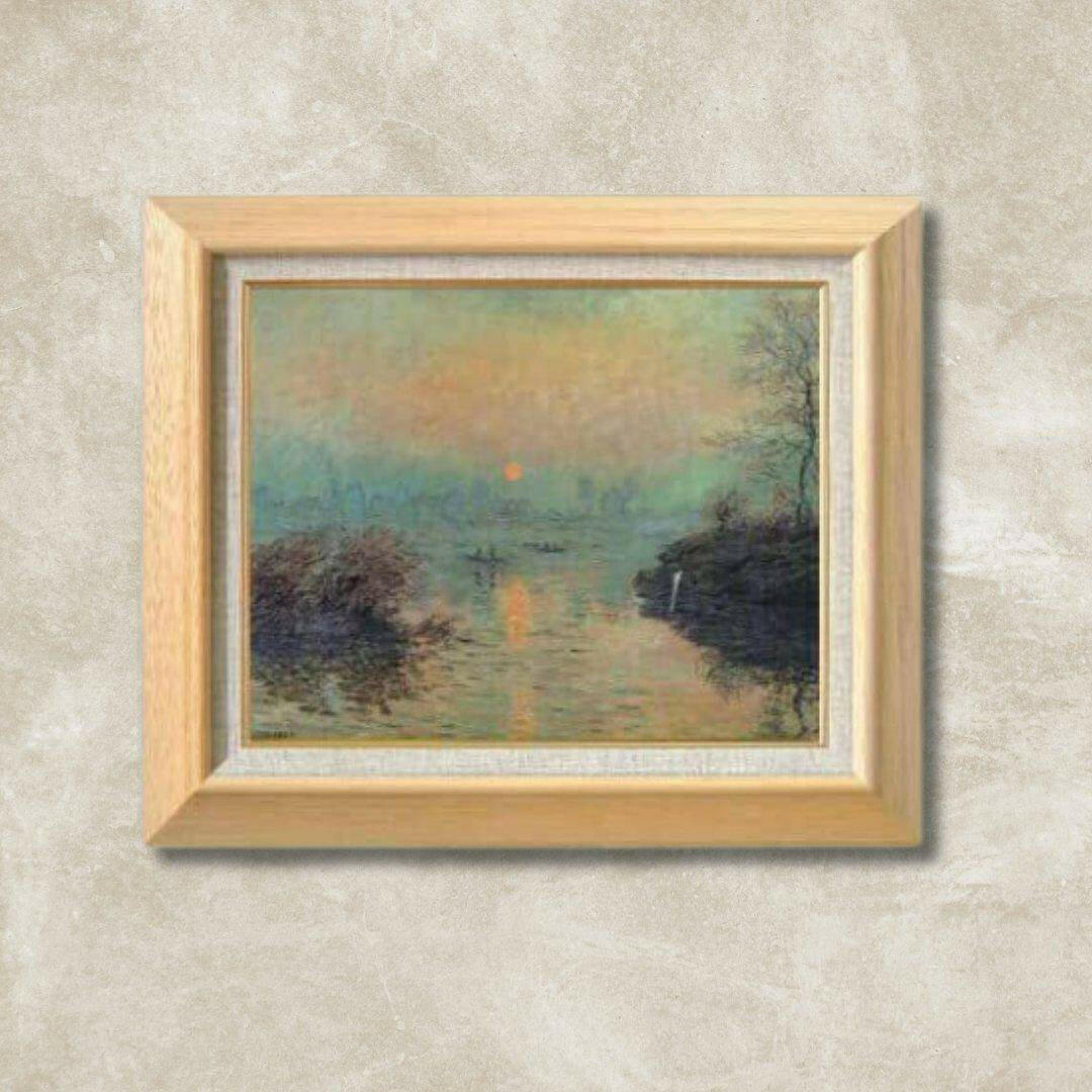 Claude Monet | Sunset on the Seine at Lavacourt, Winter Effect  F6 -  | High-Quality Oil Painting.