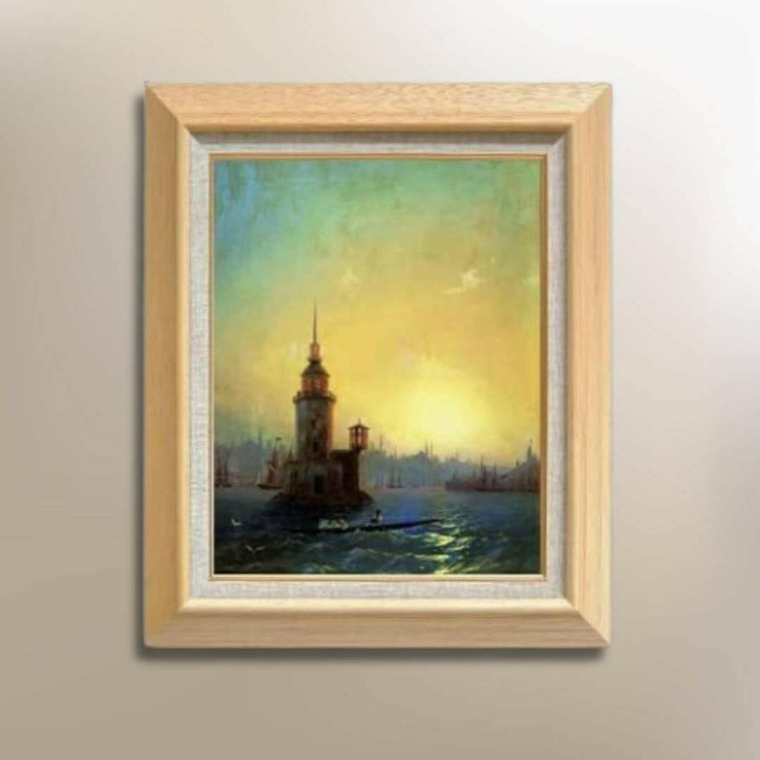 Ivan Aivazovsky | View of the Leander Tower in Constantinople  F6 -  | High-Quality Oil Painting.