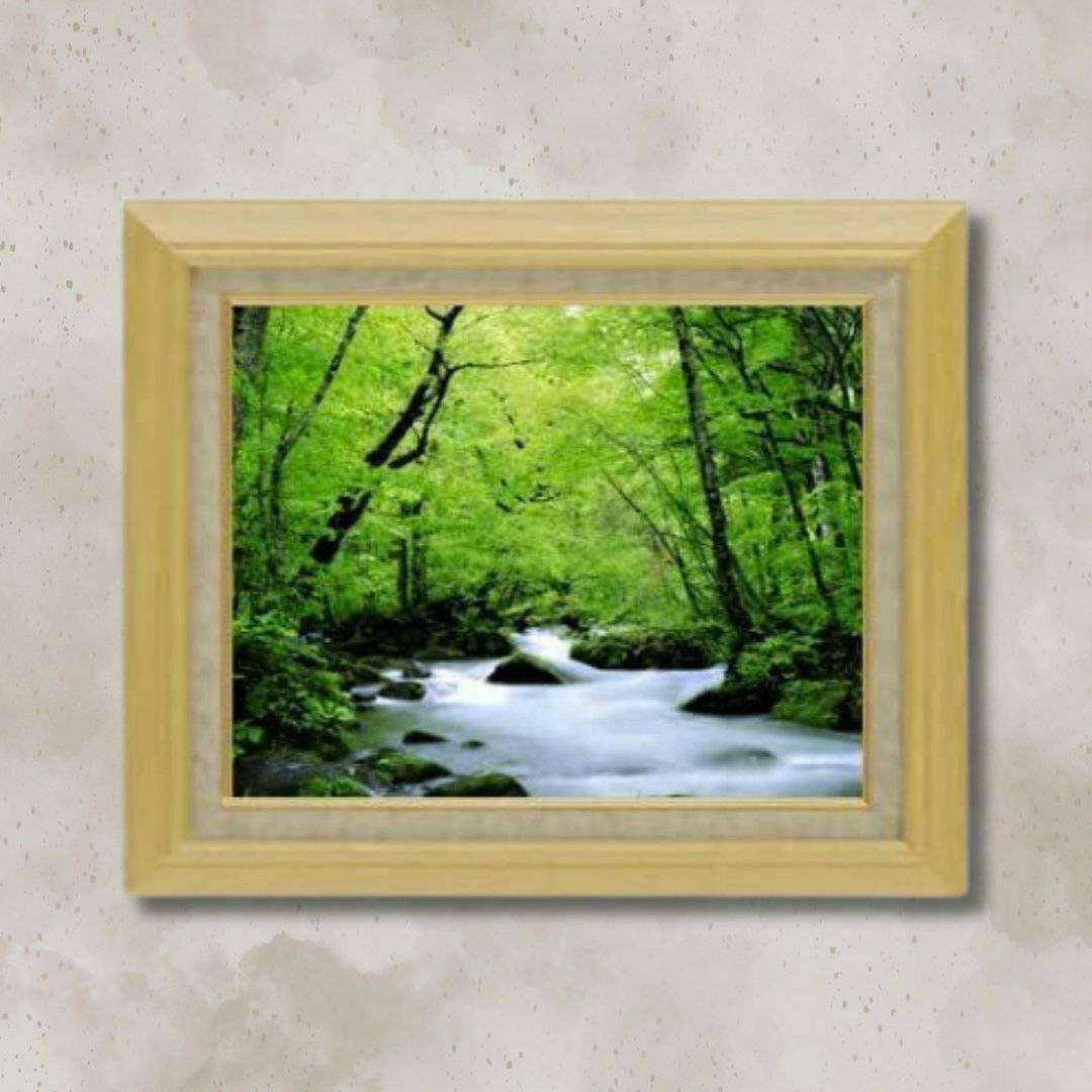 Original painting | Fresh green stream  F6 Wall Art - Hand-painted oil painting