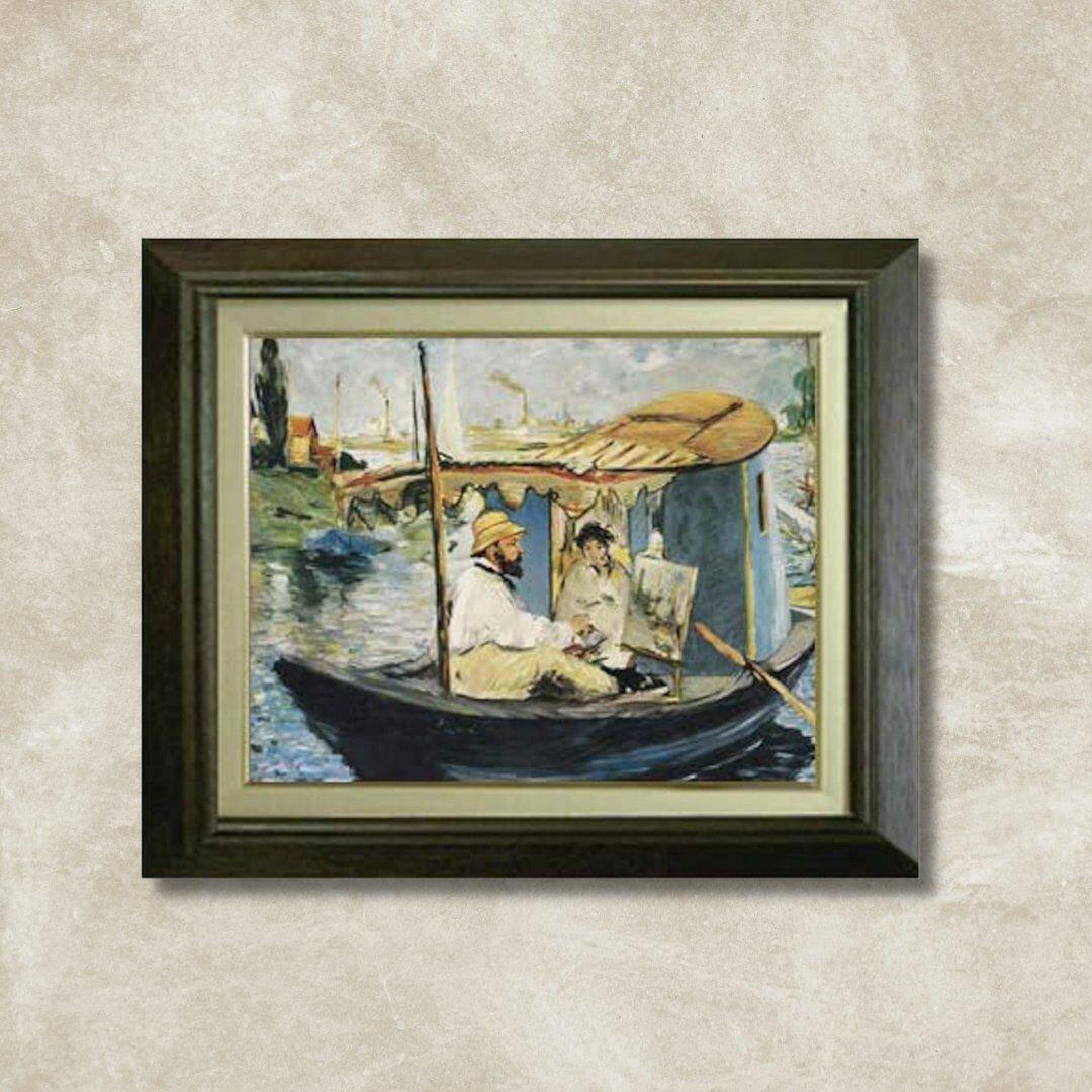 Édouard Manet | Monet in his Studio Boat F6 Wall Art - Hand-painted oil painting