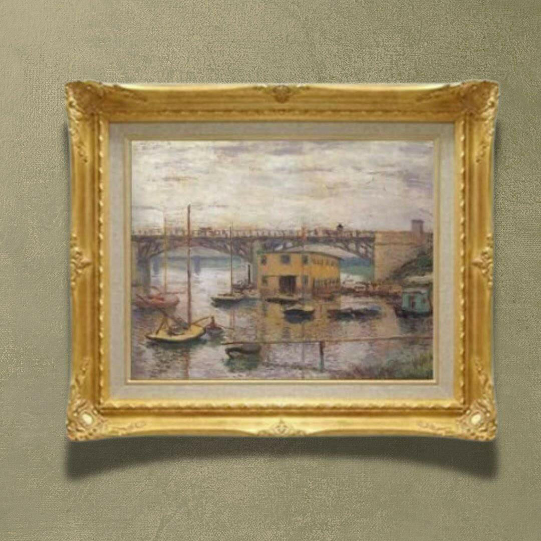 Claude Monet | Bridge at Argenteuil on a Gray Day  F6 Wall Art - Hand-painted oil painting -  | High-Quality Oil Painting.