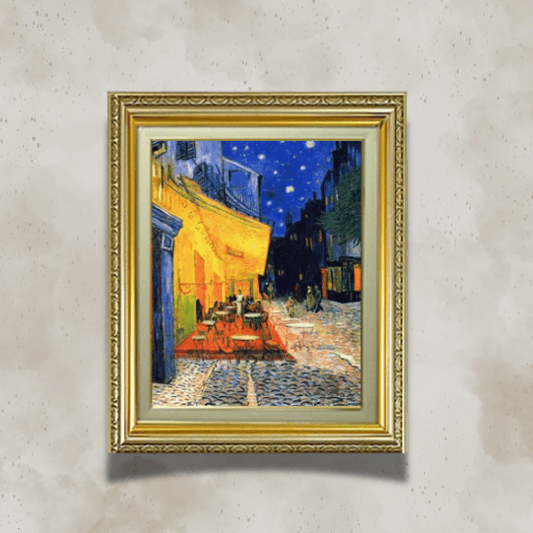 Vincent van Gogh | Terrace of a café at night  F6 -  | High-Quality Oil Painting.