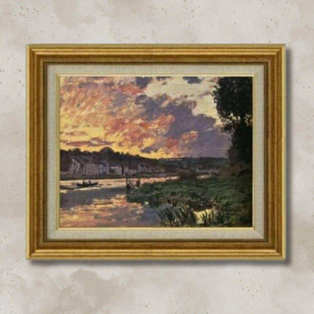 Claude Monet  | Seine River in Bougival F6 -  | High-Quality Oil Painting.