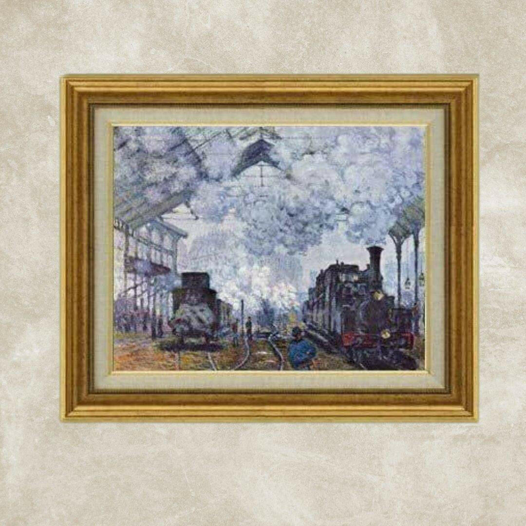 Claude Monet | The Gare Saint-Lazare, Arrival of a Train F6  Wall Art - Hand-painted oil painting -  | High-Quality Oil Painting.