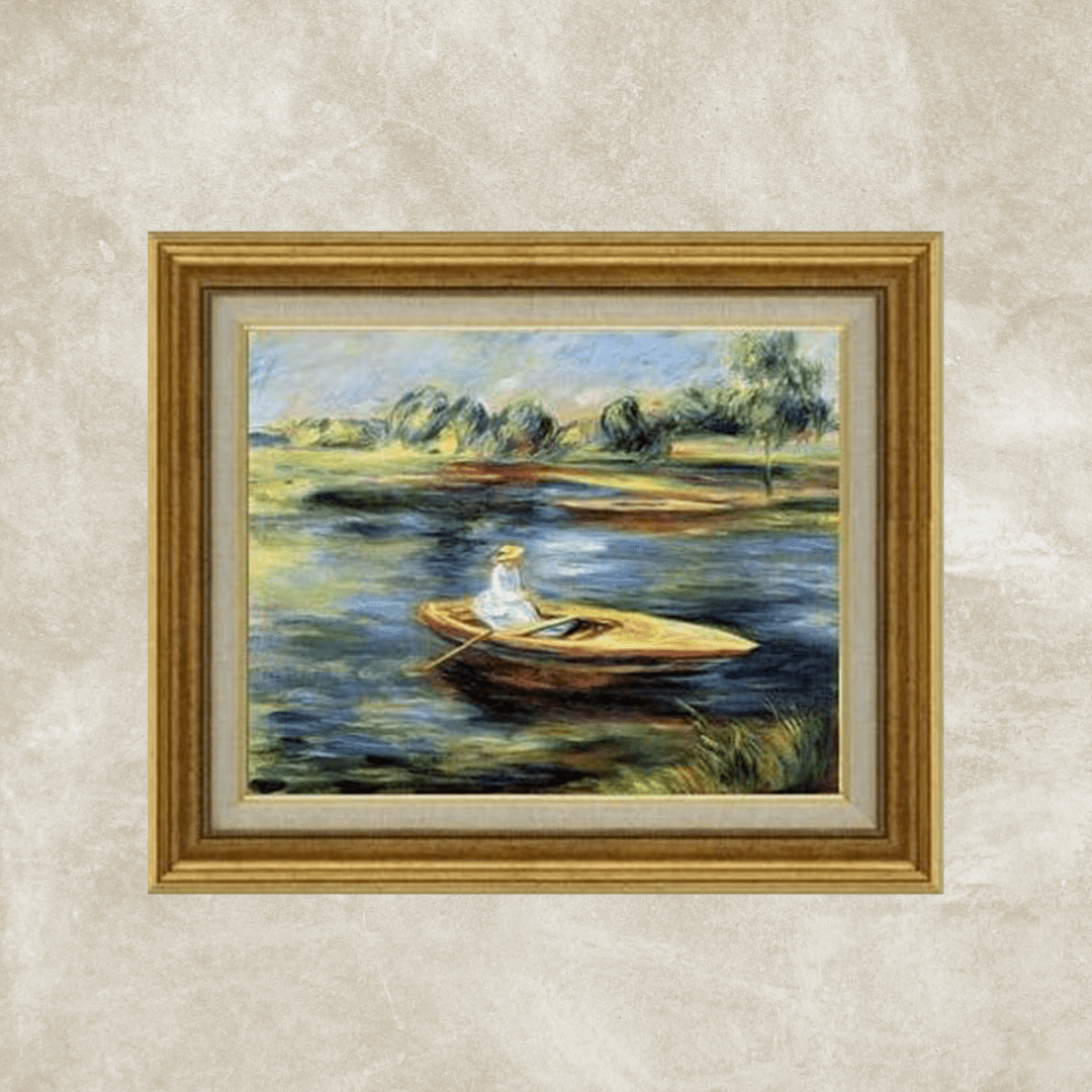 Pierre-Auguste Renoir | Young woman seated in a rowboat F6 Wall Art - Hand-painted oil painting -  | High-Quality Oil Painting.