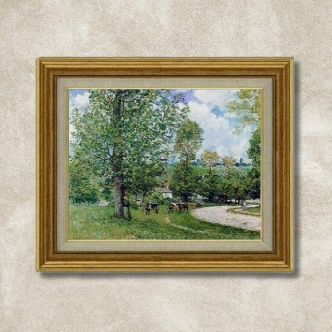 Alfred Sisley | Cows in Pasture, Louveciennes  F6