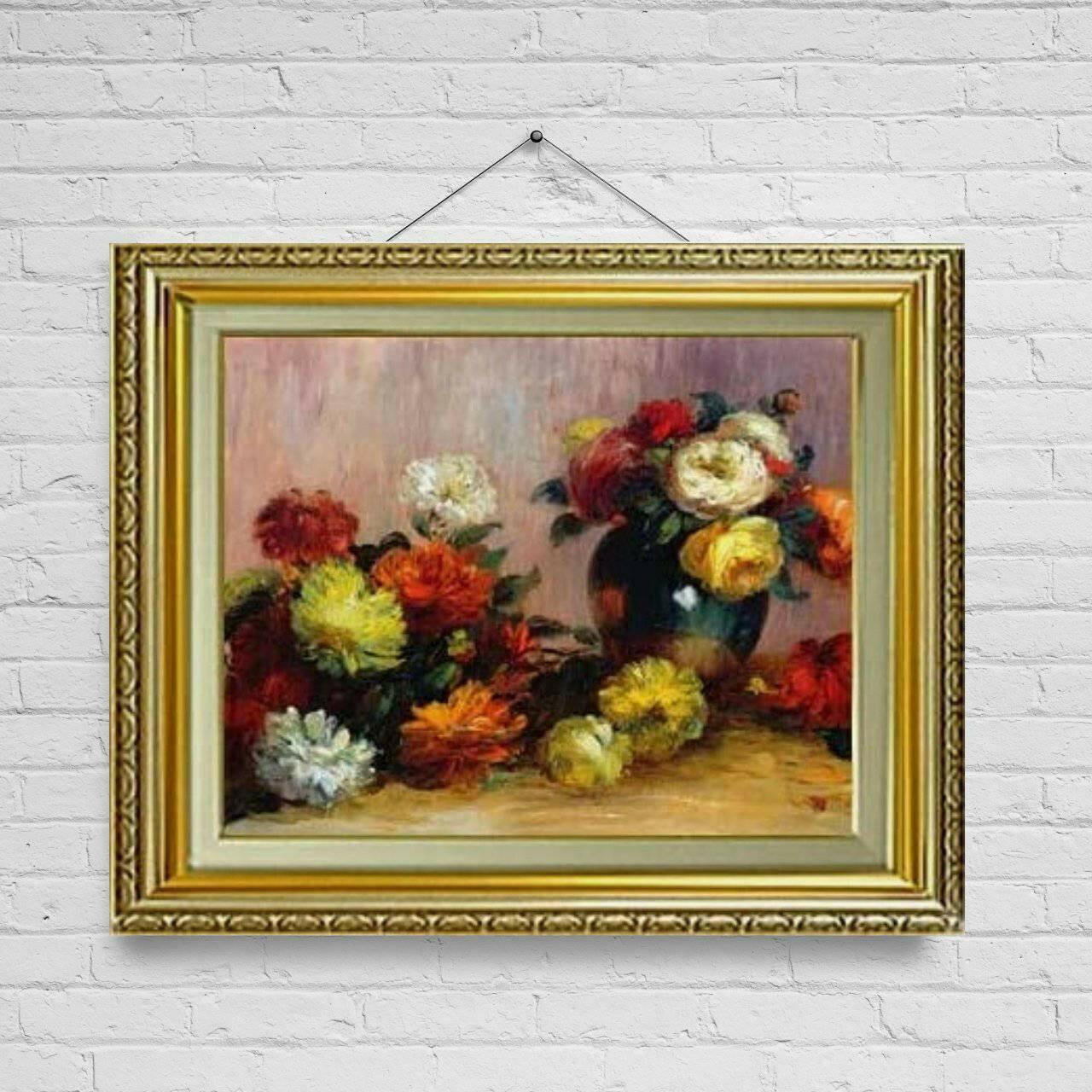 Pierre-Auguste Renoir | Bouquets of Flowers F6 Wall Art - Hand-painted oil painting -  | High-Quality Oil Painting.