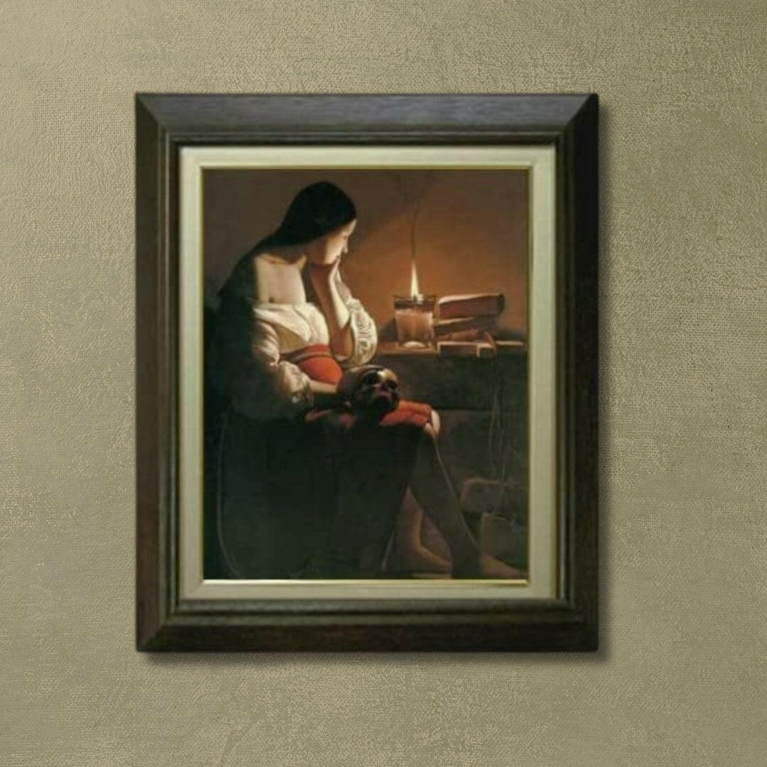 Georges de La Tour ｜ Magdalene with the Smoking Flame   F6 -  | High-Quality Oil Painting.