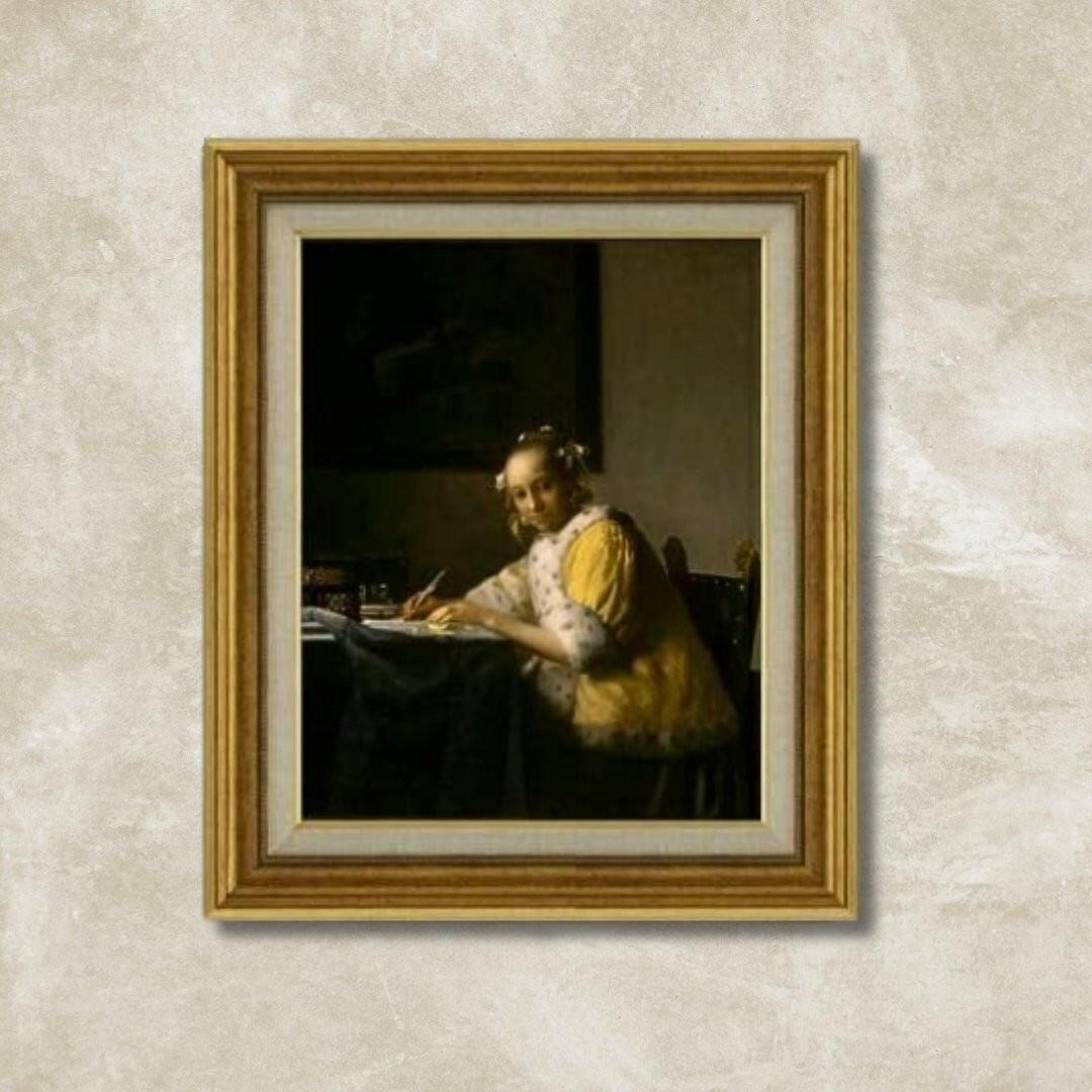 Johannes Vermeer | A Lady Writing a Letter F6 -  | High-Quality Oil Painting.