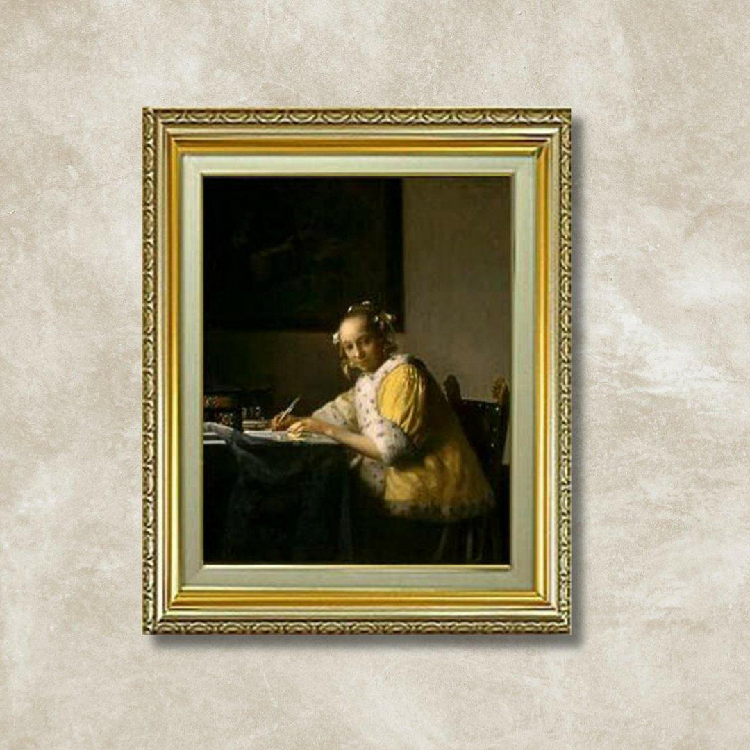 Johannes Vermeer | A Lady Writing a Letter F6 Wall Art - Hand-painted oil painting -  | High-Quality Oil Painting.