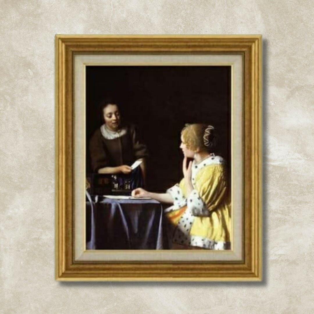 Johannes Vermeer | Lady and Maid  F6 -  | High-Quality Oil Painting.