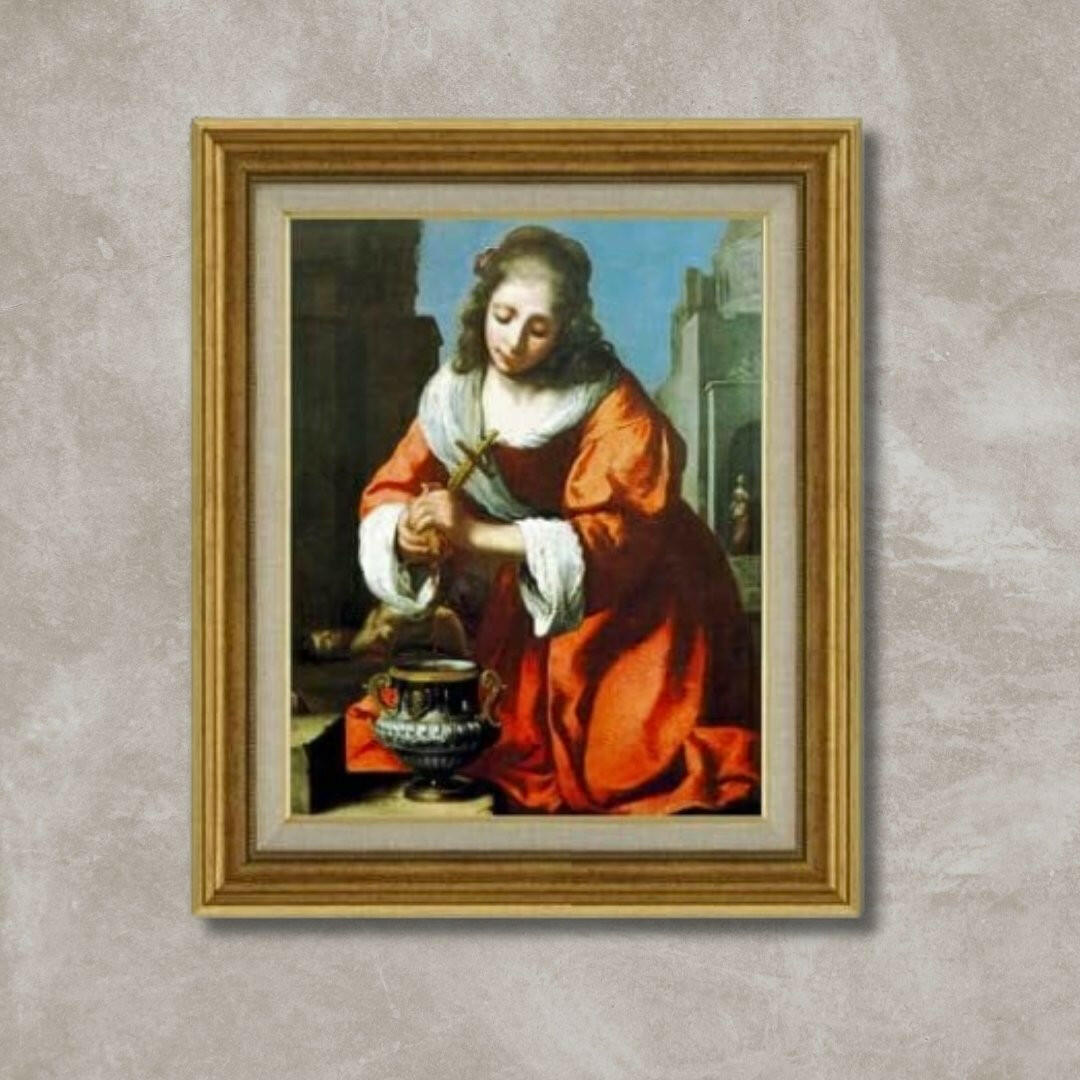 Johannes Vermeer  | Saint Praxidis  F6 Wall Art - Hand-painted oil painting -  | High-Quality Oil Painting.