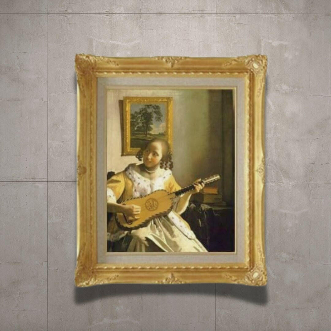 Johannes Vermeer |  The Guitar Player  F10 -  | High-Quality Oil Painting.