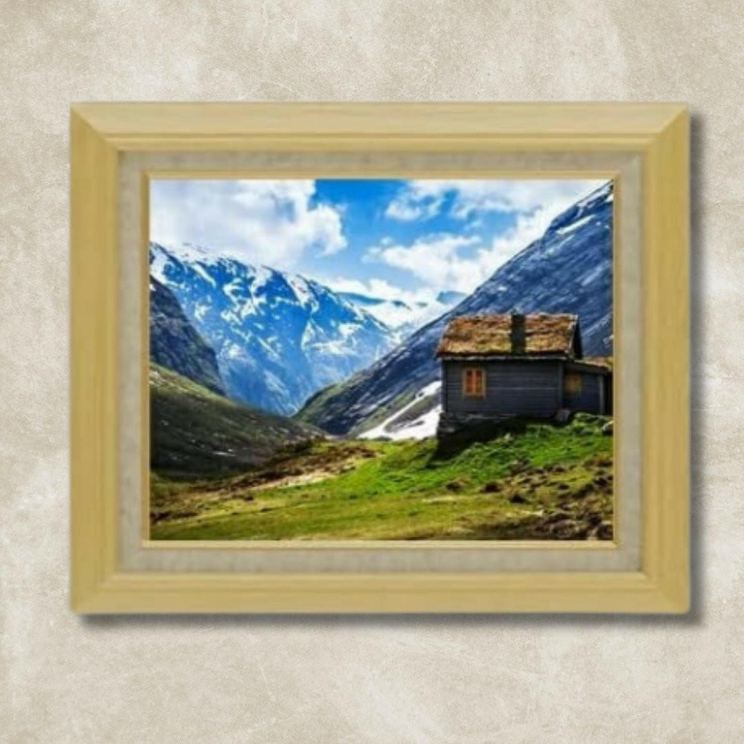 Original painting | Cabins in the great outdoors  F6  Wall Art - Hand-painted oil painting