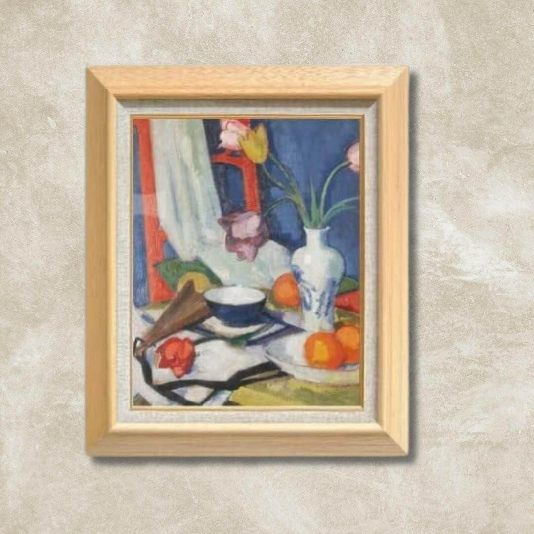 Samuel Peploe |  Still Life with Tulips and Oranges    F6 -  | High-Quality Oil Painting.