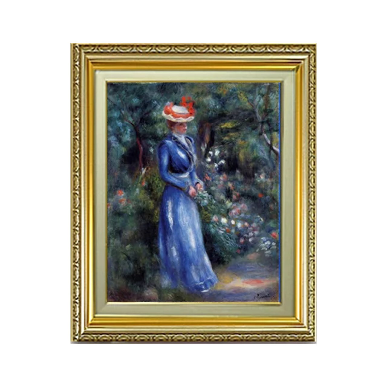 Pierre-Auguste Renoir| Woman In A Blue Dress, Standing In The Garden Of St. Cloud F6 - Commo Art 人物画 　