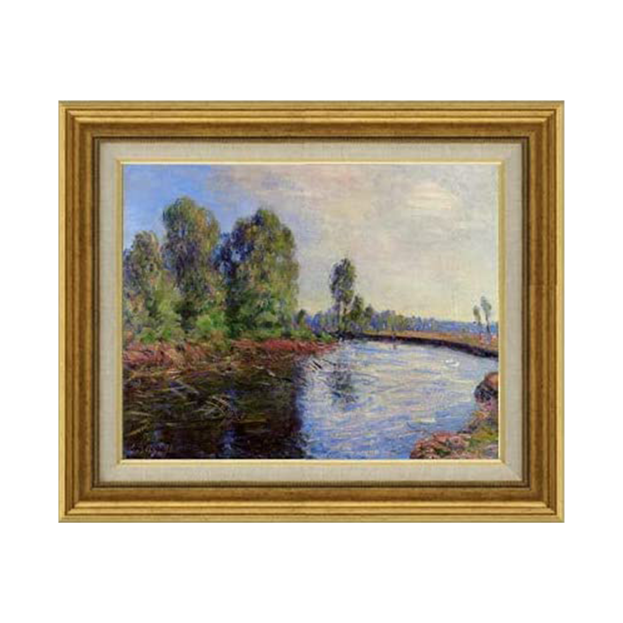 Alfred Sisley |On the banks of the river F6 - Commo Art 風景画 　