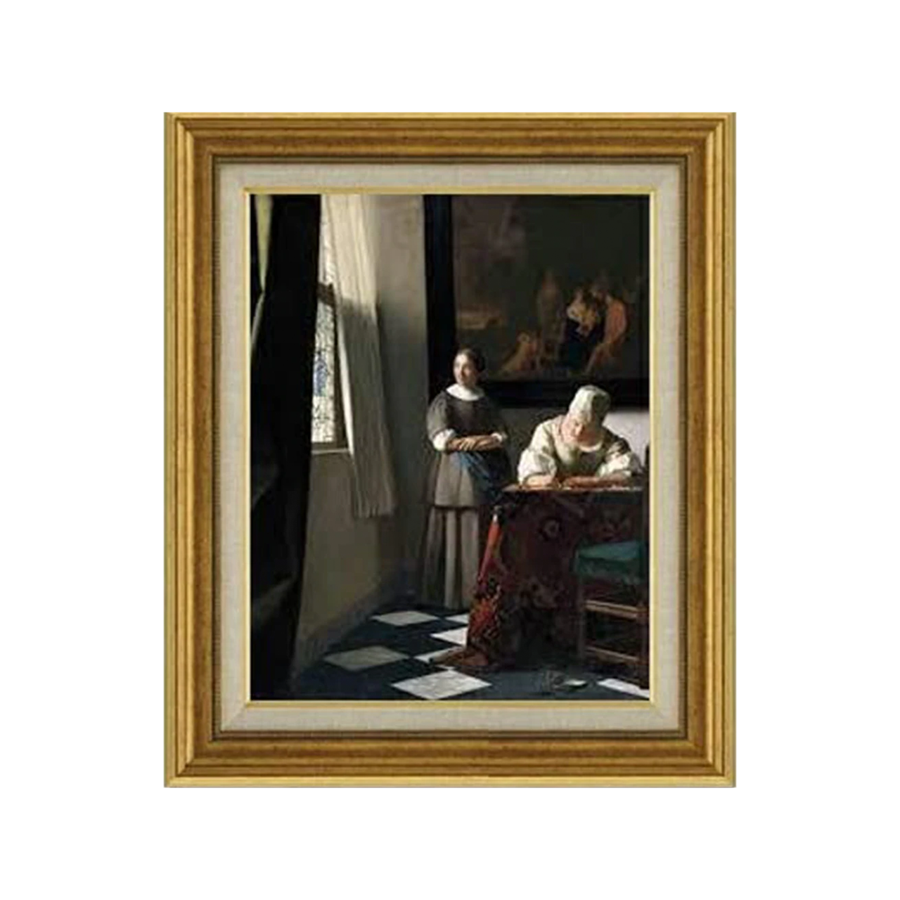 Johannes Vermeer | Lady Writing a Letter with her Maid F6 - Commo Art 美術品 　