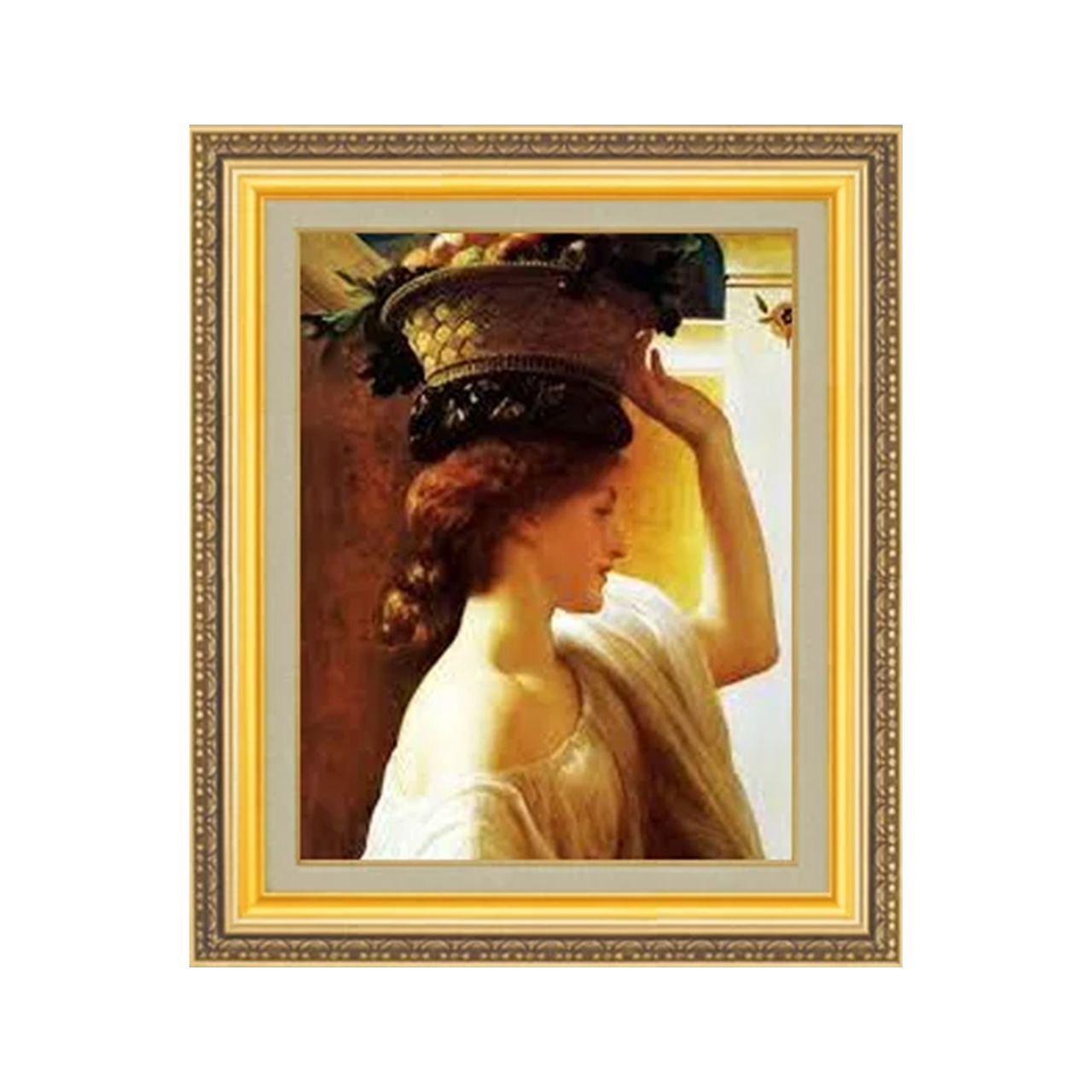 Frederic Leighton | A Girl with a Basket of Fruit F6 - Commo Art 人物画 　