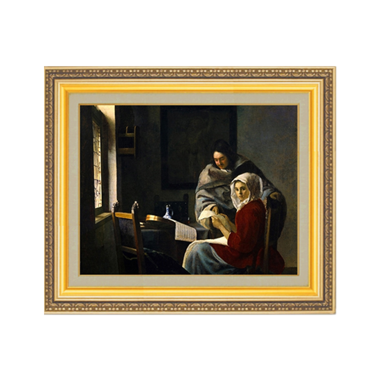 Johannes Vermeer | Girl Interrupted at her Music F6 - Commo Art 人物画 　