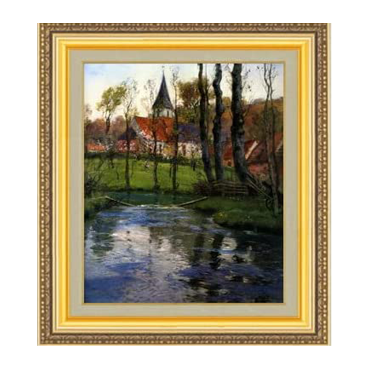 Frits Thaulow | The Old Church by the River F8 - Commo Art 風景画 　