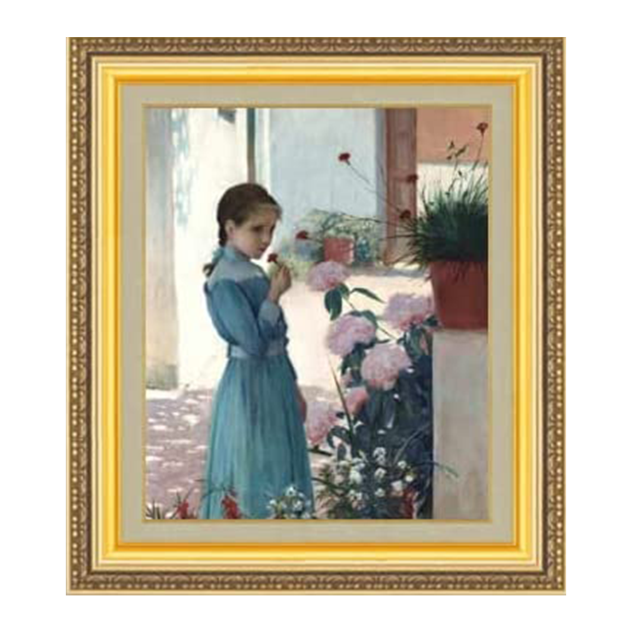 Santiago Rusiñol | The girl with carnation F8 - Commo Art 美術品 　