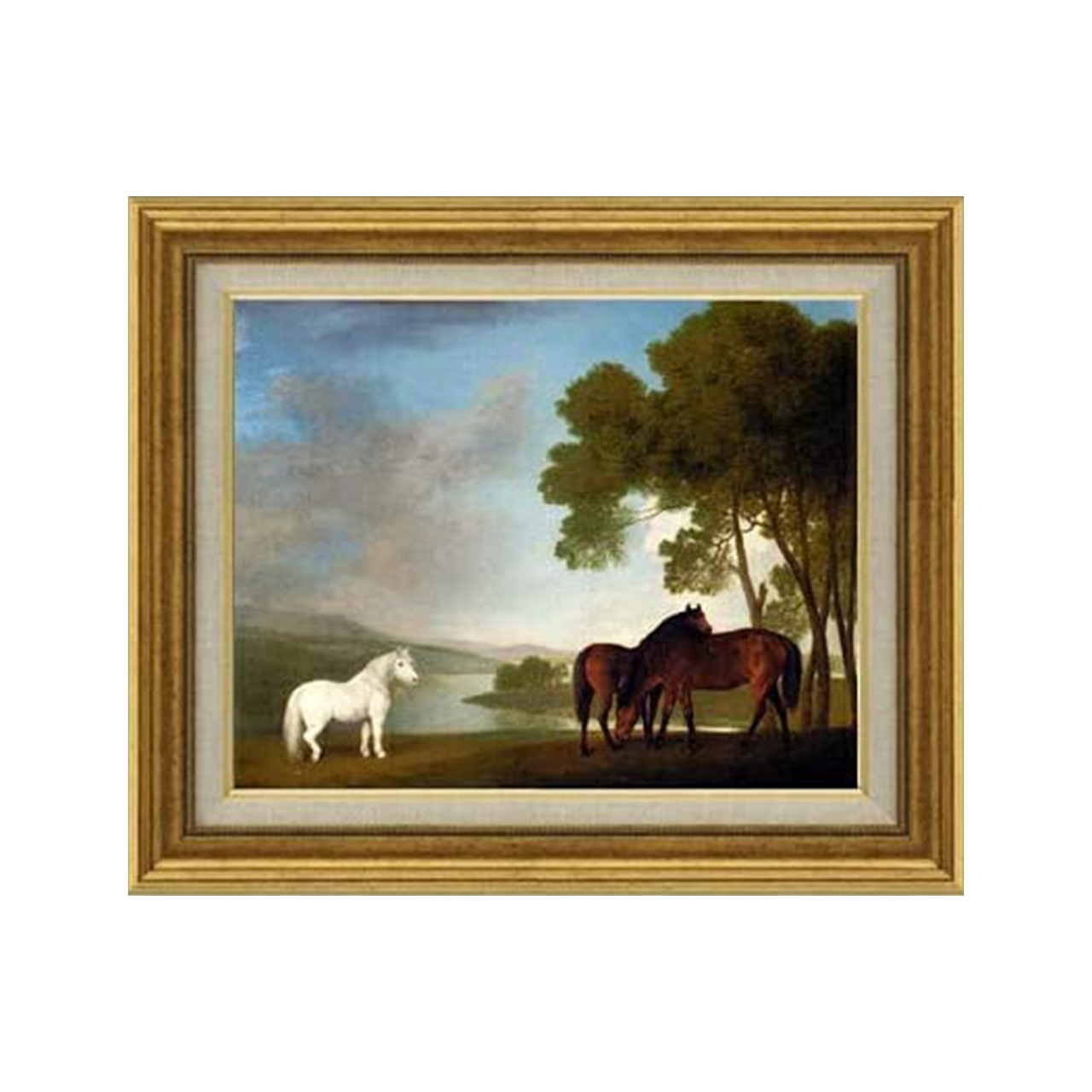 George Stubbs | Two Bay Mares And A Grey Pony F6　 - Commo Art 風景画 　