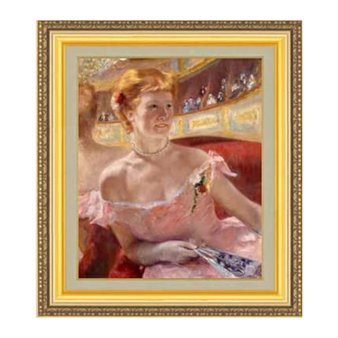 Mary Stevenson Cassatt | Woman with a Pearl Necklace in a Loge F8 - Commo Art 美術品 　