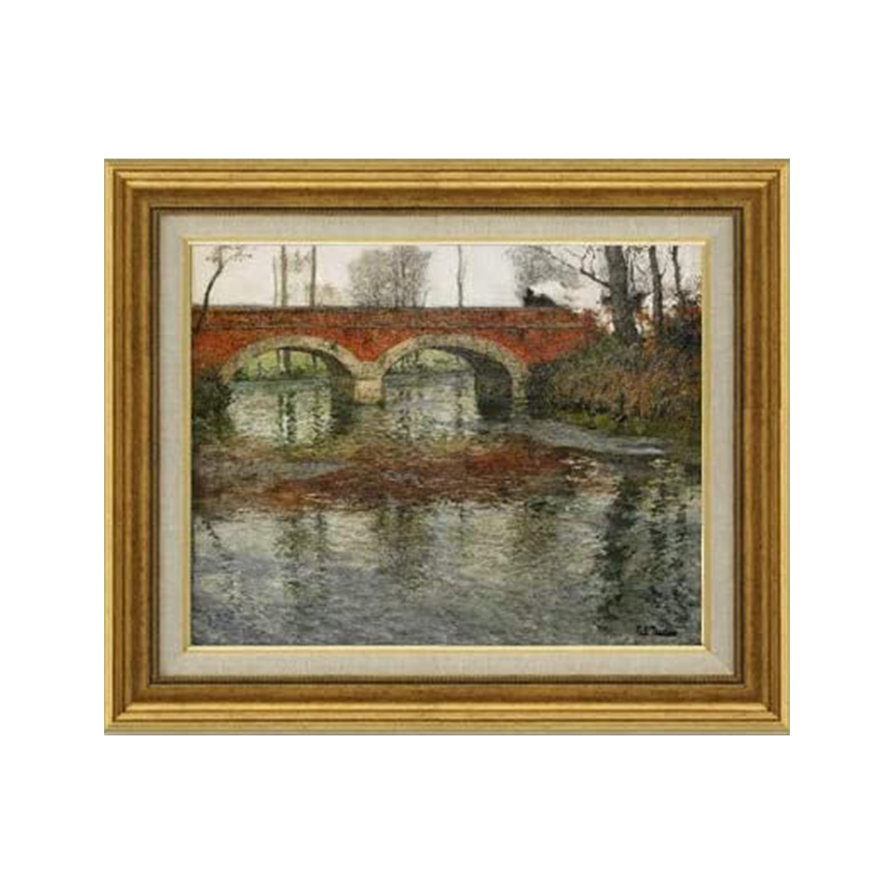 Frits Thaulow | French River Landscape with a Stone Bridge F6 - Commo Art 風景画 　