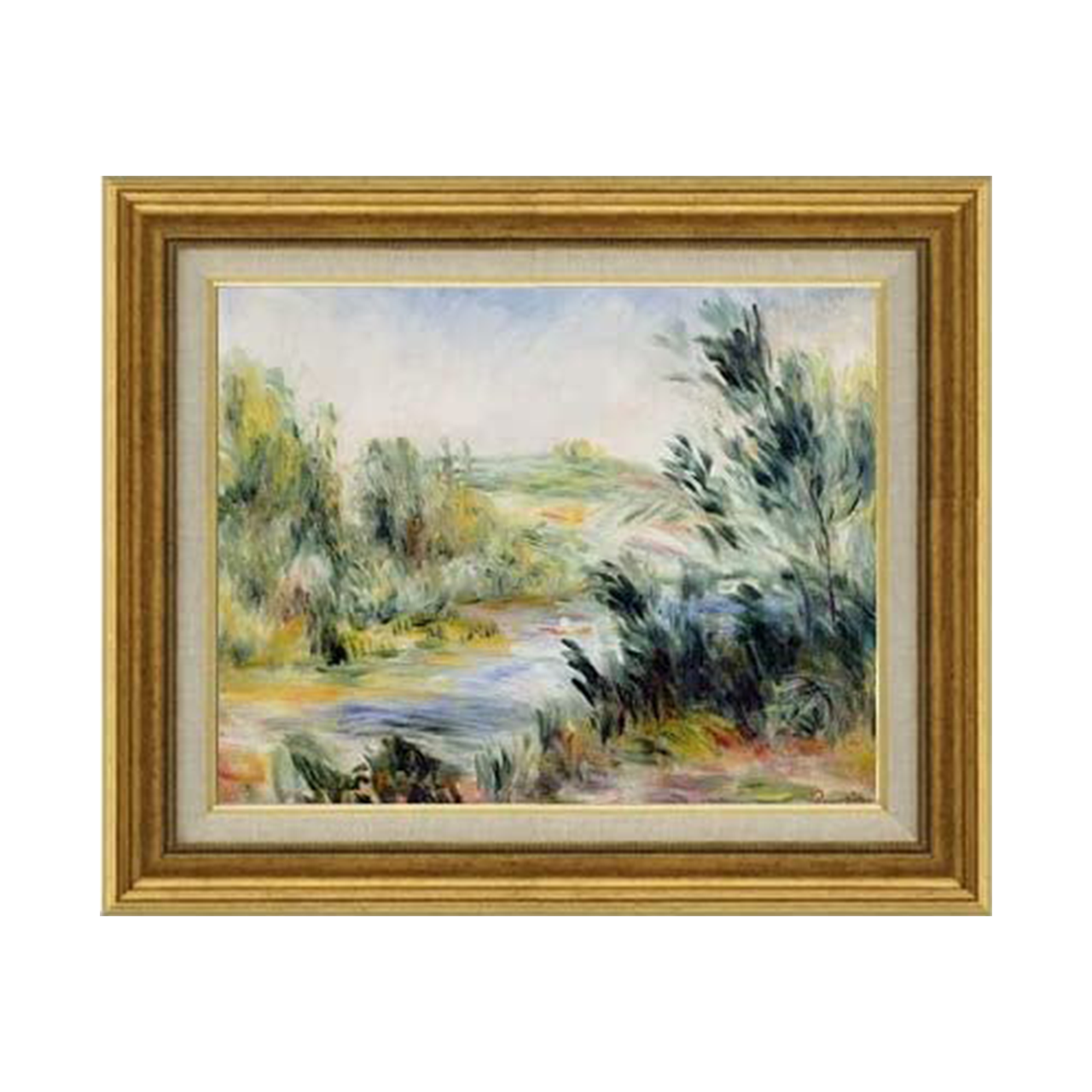 Pierre-auguste renoir | The Banks of a River, Rower in a Boat F6　 - Commo Art 風景画 　